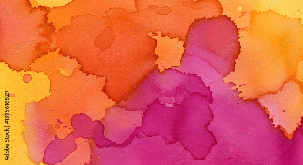 Abstract Watercolor Painting in Warm Tones of Yellow Orange and Pink Abstract Watercolor Painting in Warm Tones of Yellow Orange and Pink