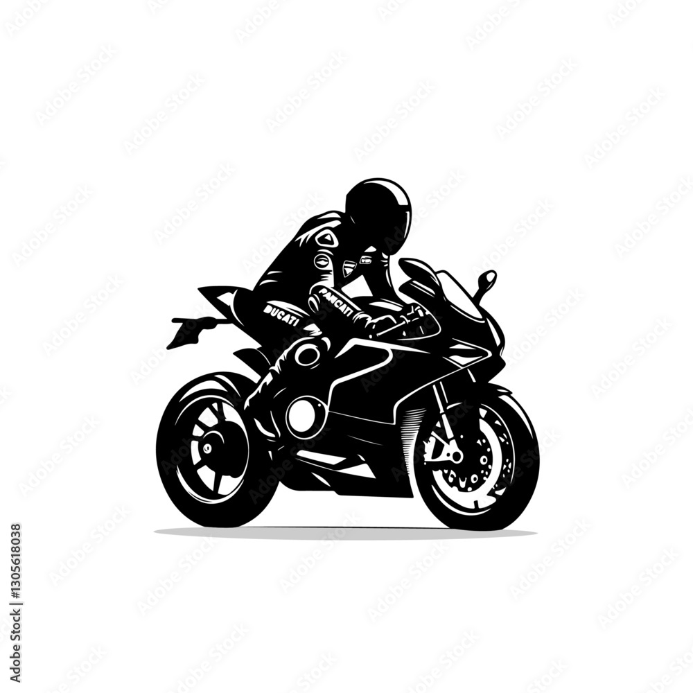 Fototapeta premium Motorcycle Racer Silhouette