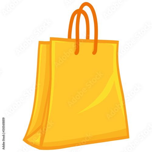 Yellow Goodie Bag Shopping Vector Illustration