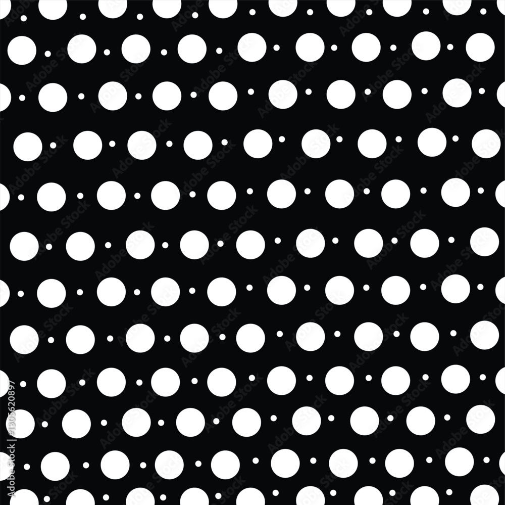 Polka Dot Pattern Design On Black Background Polka Dot Pattern Design On Black Background