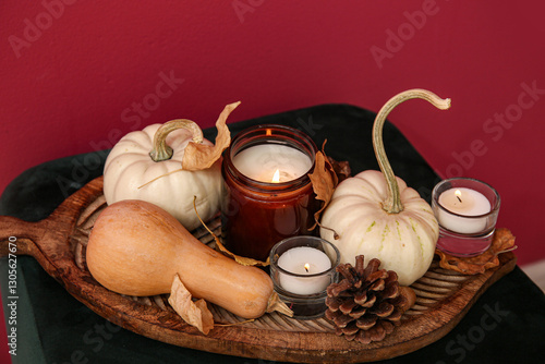 Autumn harvest display with...