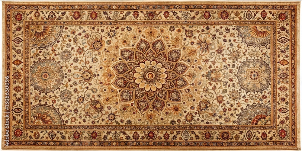 Panoramic Zentangle Rug Design: Organic Shapes & Intricate Patterns Panoramic Zentangle Rug Design: Organic Shapes & Intricate Patterns