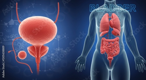 Wallpaper Mural Detailed 3D Illustration of a Human Bladder with Medical Precision Torontodigital.ca