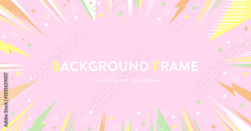 ポップな背景フレームイラスト（春　メンフィス　バナー　セール　アメコミ）