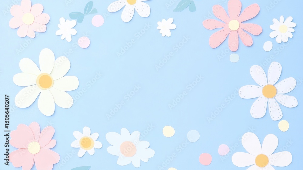 Beautiful background template made of Spring flowers. Beautiful background template made of Spring flowers.