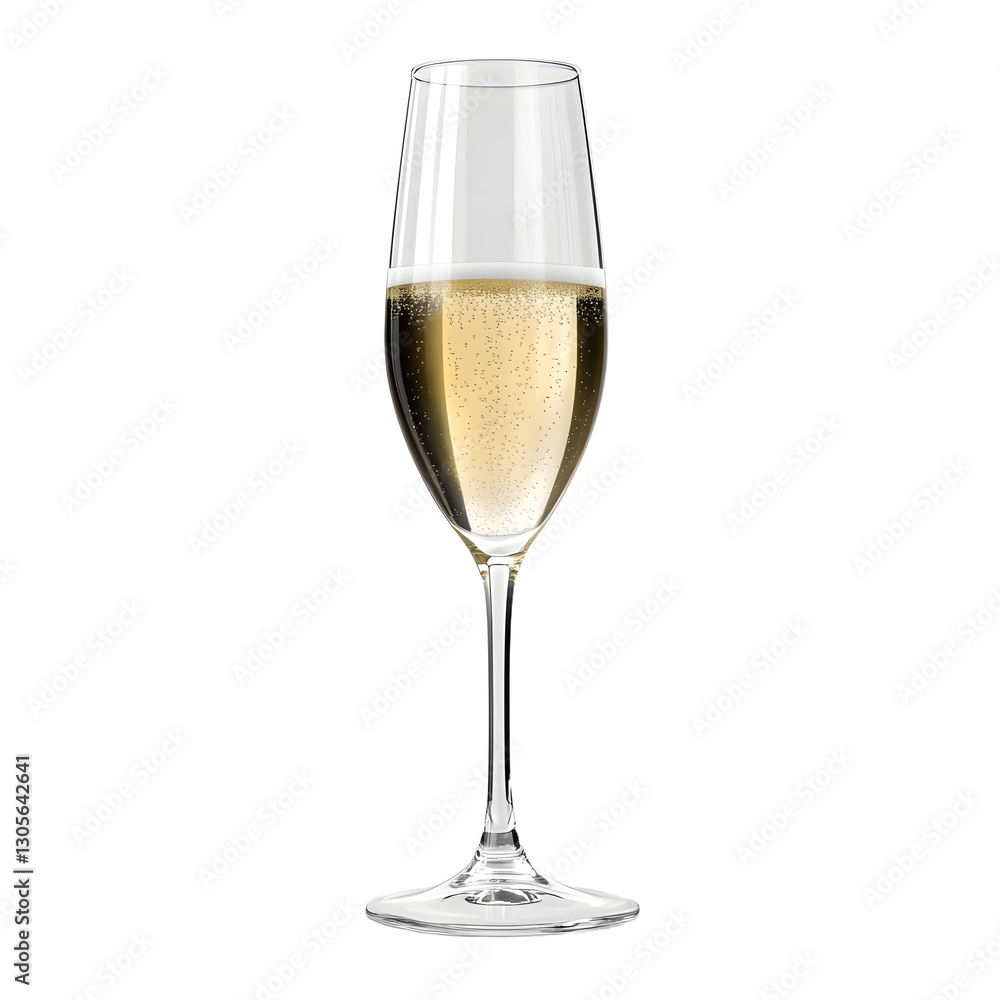 Champagne flute isolated on transparent background. Generative AI. Champagne flute isolated on transparent background. Generative AI.
