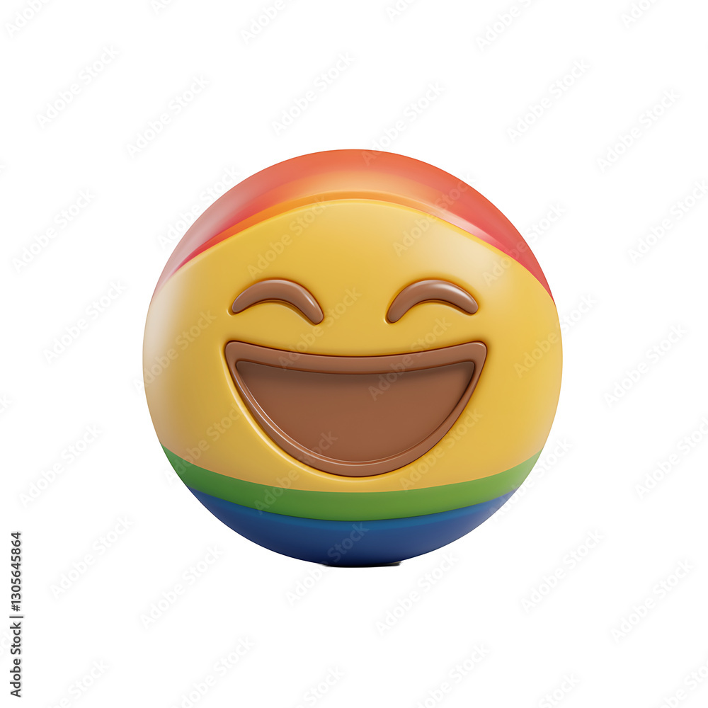 Fototapeta premium 3D rainbow emoji