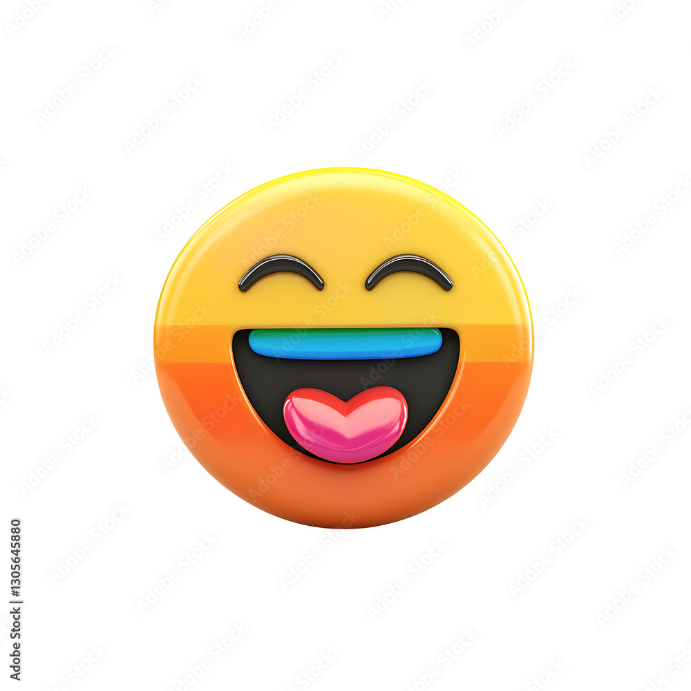 Fototapeta premium 3D rainbow emoji