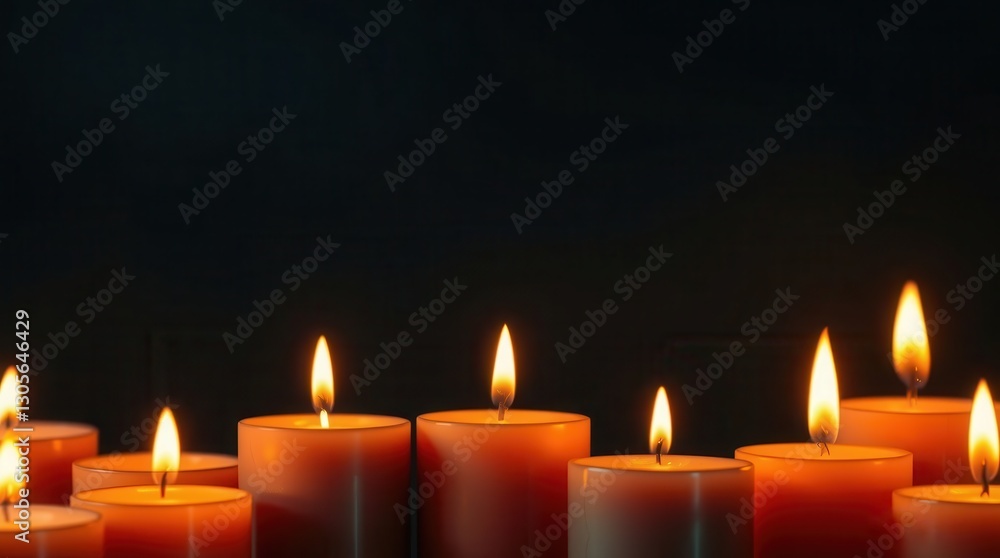 Orange Candles at the Bottom of Black Background for Frame or Border Wallpaper Orange Candles at the Bottom of Black Background for Frame or Border Wallpaper