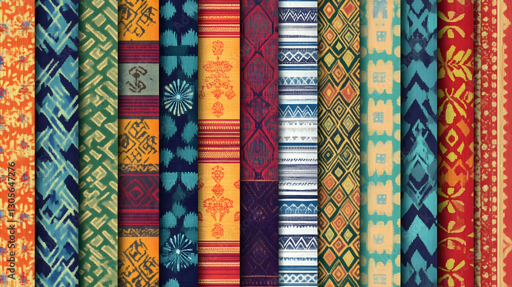Cultural textile patterns adapted for digital banner designs Cultural textile patterns adapted for digital banner designs