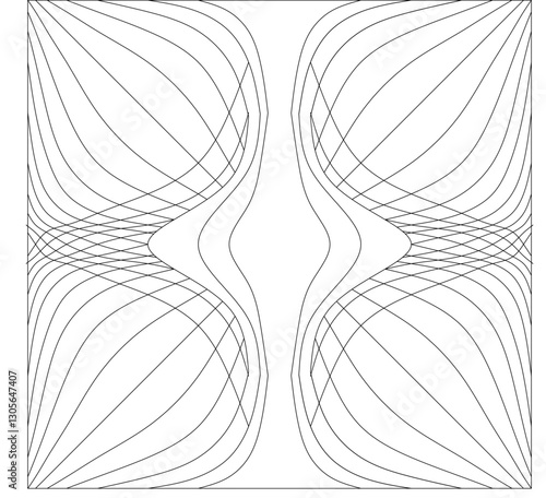 Abstract vector graphic based on harmonic vortex. Suitable for CNC or water jet cutting machine. It can be used for art floor made of parquet or stone, special architecture detail for modern design at
