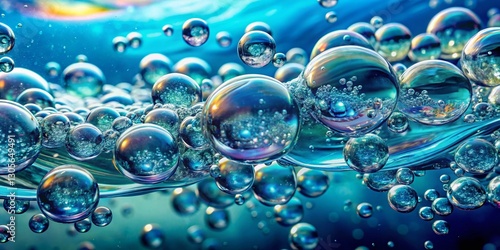 Wallpaper Mural Sparkling Clean Water with Rising Air Bubbles - High-Resolution Stock Photo Torontodigital.ca