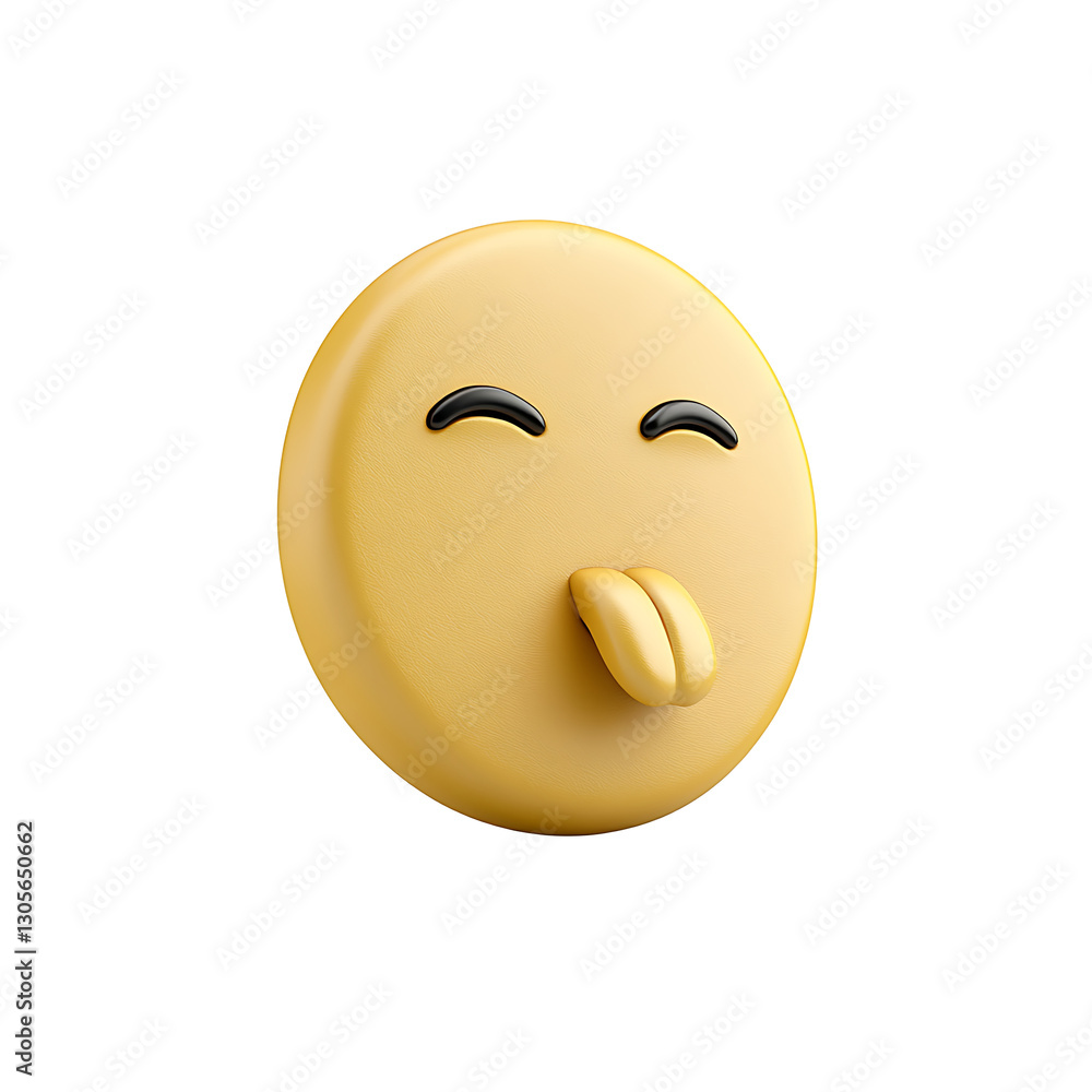 Fototapeta premium 3D yellow sneezing face emoji