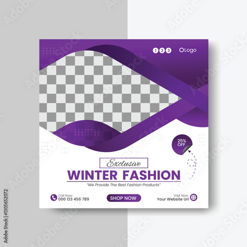 modern fashion discount social media ad or social media post premium vector template design