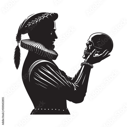 shakespeare theatre actor holding a skull