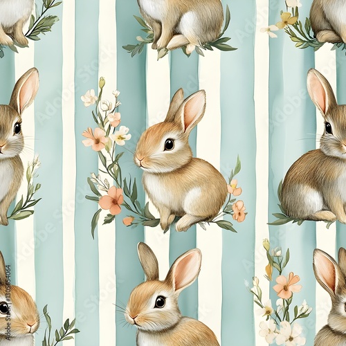 Seamless watercolor easter pattern