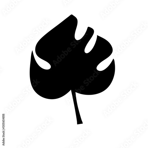 black silhouettes of tropical leaves
