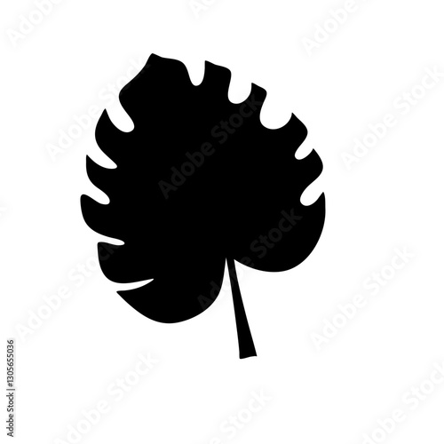 black silhouettes of tropical leaves
