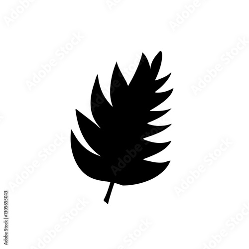 black silhouettes of tropical leaves
