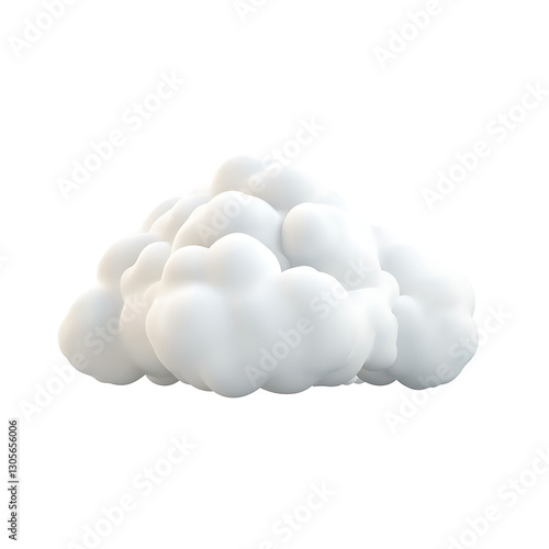 3D white cloud emoji with soft texture
