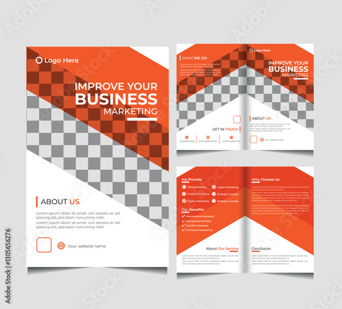 digital business marketing brochure flyer design bifold trifold vector template