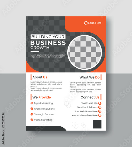 business flyer design template with modern layout or corporate business flyer design for marketing
