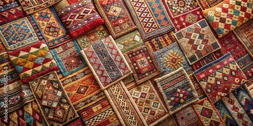 Sustainable Textured Rugs: Aerial View of Eco-Friendly Carpet Designs