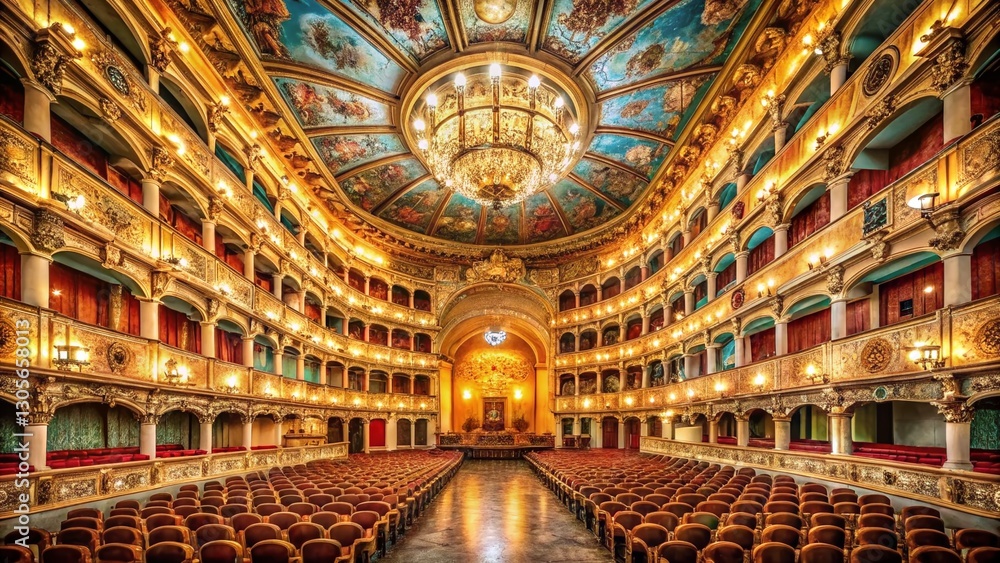 Obraz premium Teatro La Fenice Venice Interior, May 2024: Grand Architectural Details