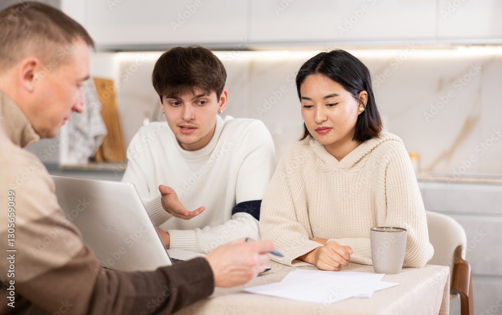 Experienced male agent offers to issue an insurance policy or take out a financial loan for spouses at home Experienced male agent offers to issue an insurance policy or take out a financial loan for spouses at home