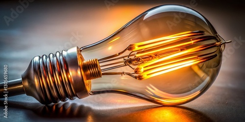 Wallpaper Mural Unique Lightbulb Design: Fork Shaped Filament Inside, Innovative Energy Concept Stock Photo Torontodigital.ca