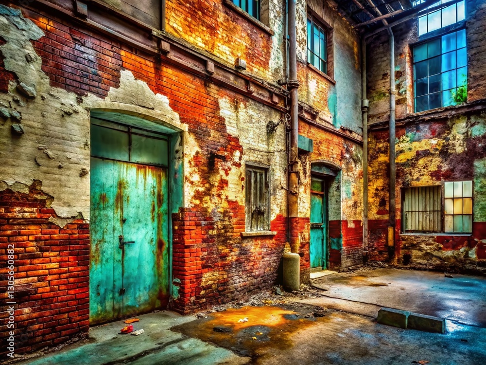 Fototapeta premium Urban Exploration Photography: Blue Silk Texture Background - Grunge Aesthetic