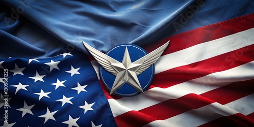 US Air Force Star and Stripes: Minimalist American Patriotism Stock Photo