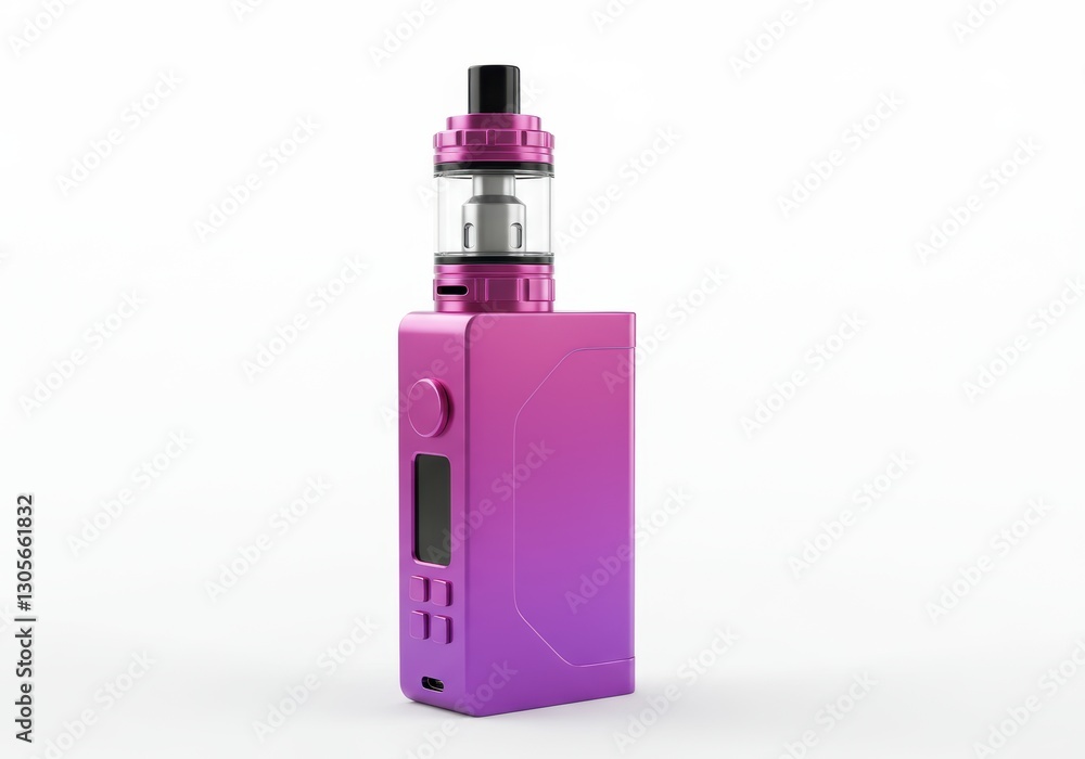 Sleek pink vape device with gradient design on white background Sleek pink vape device with gradient design on white background