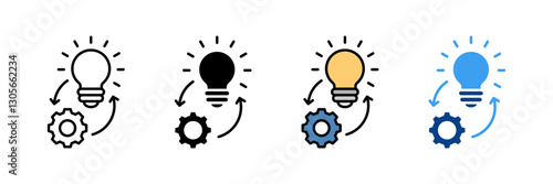 Realization Icon Set Multiple Style Collection
