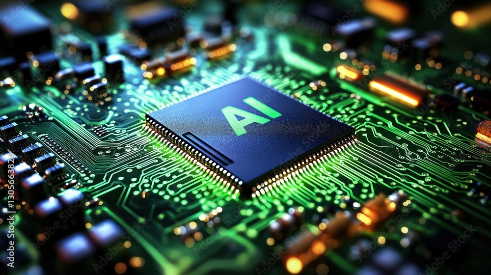 Microchip created with Generative AI Technology, ai, generative Microchip created with Generative AI Technology, ai, generative
