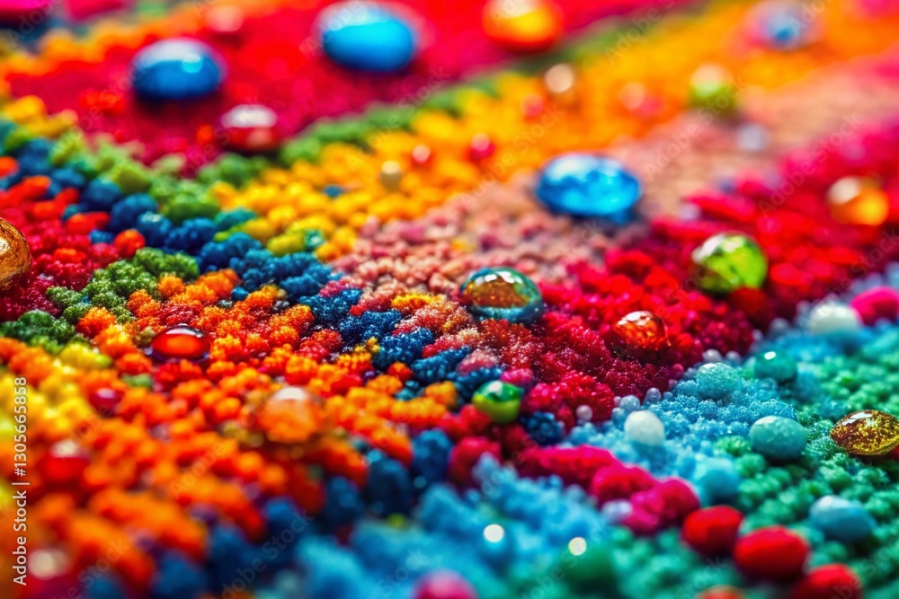 Obraz premium Vibrant Pixelated Rug: Macro Spray Paint Art Texture