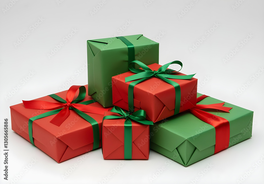 Fototapeta premium Red and green colorful gift wrap