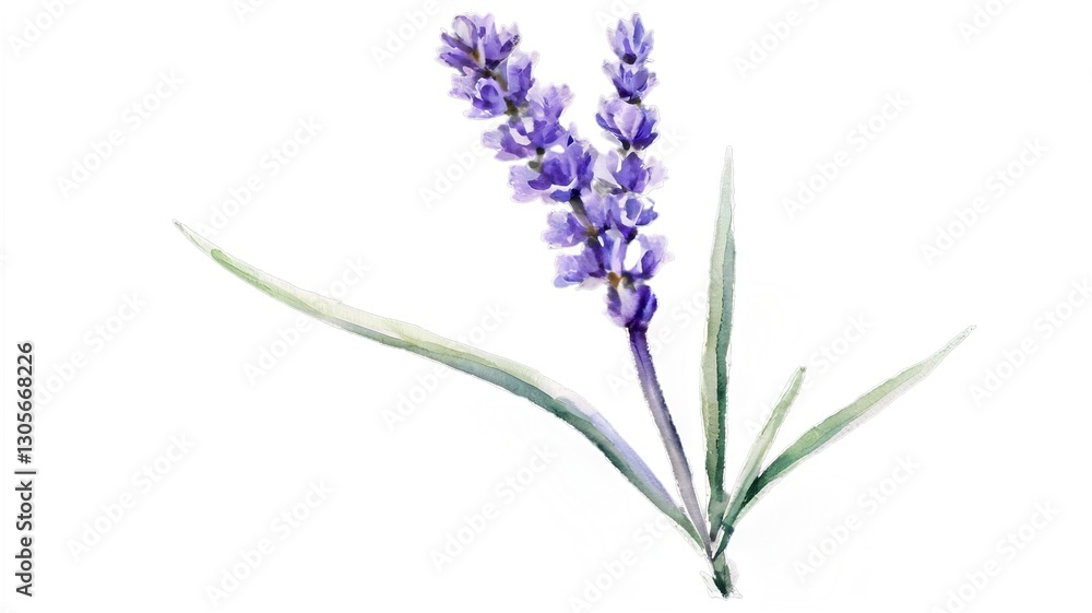 Naklejka premium Watercolor illustration of a delicate lavender flower
