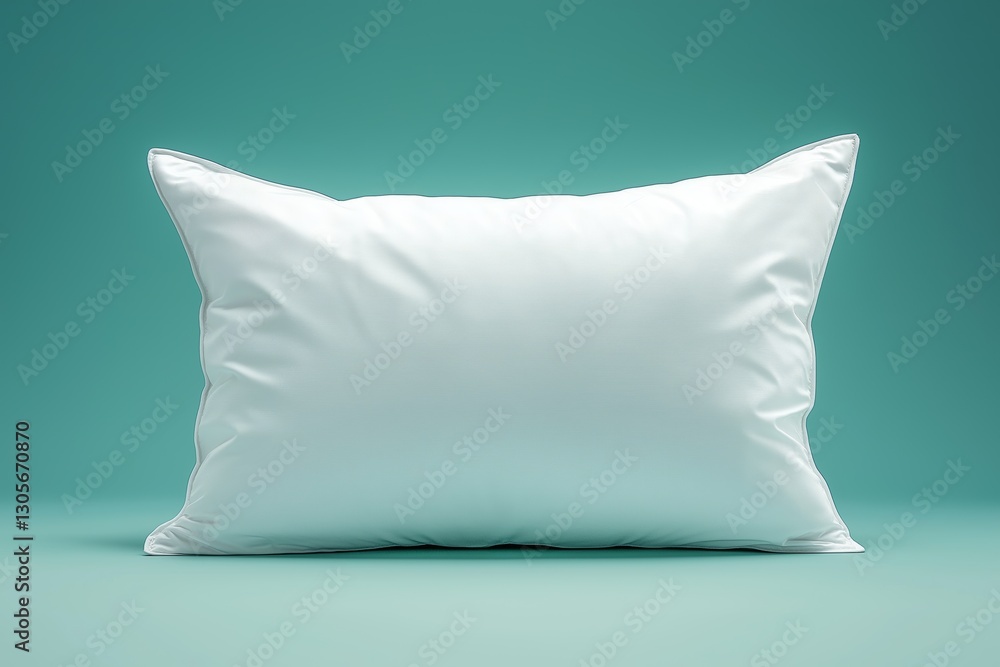 oft white pillow resting against a green background, symbolizing comfort, relaxation, minimalist home decor, and peaceful sleep essentials, Generative AI oft white pillow resting against a green background, symbolizing comfort, relaxation, minimalist home decor, and peaceful sleep essentials, Generative AI