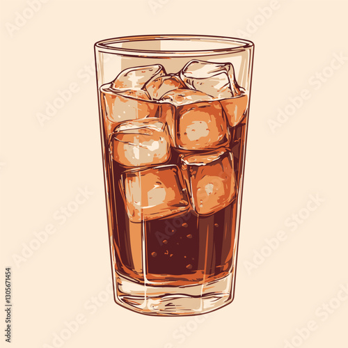 glass of cola with ice