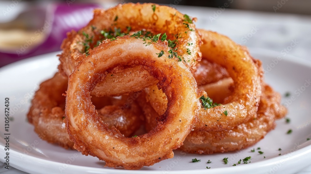 Fresh red onion rings on a white background, top view. Fresh red onion rings on a white background, top view.