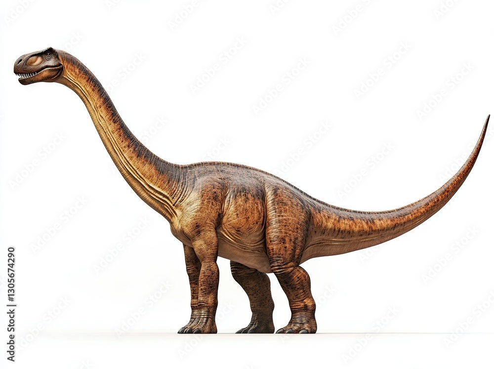 Fototapeta premium Late Jurassic Brachiosaurus altithorax, 3D illustration isolated on white background