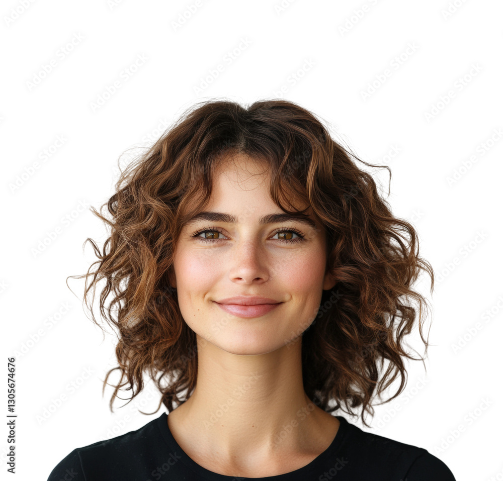 Smiling woman portrait in studio. Isolated on transparent background, png. Smiling woman portrait in studio. Isolated on transparent background, png.