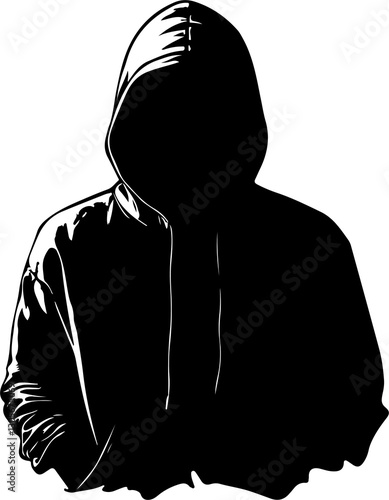 silhouette of hooded figure