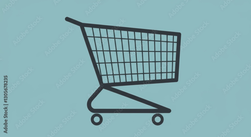 Minimalist shopping cart on pastel background for retail concepts Minimalist shopping cart on pastel background for retail concepts