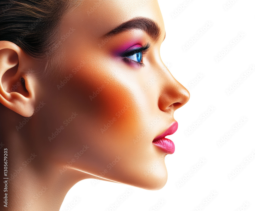 Artistic side view of woman's beauty. Isolated on transparent background, png. Artistic side view of woman's beauty. Isolated on transparent background, png.