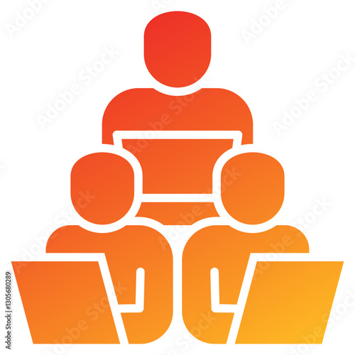 Team Glyph Gradient Icon
