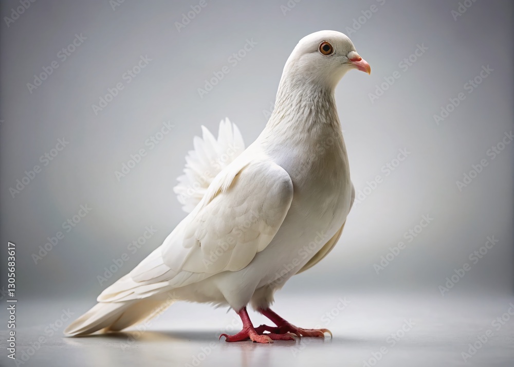 White Pigeon in Low Light, Dramatic Studio Shot, Bird Photography White Pigeon in Low Light, Dramatic Studio Shot, Bird Photography