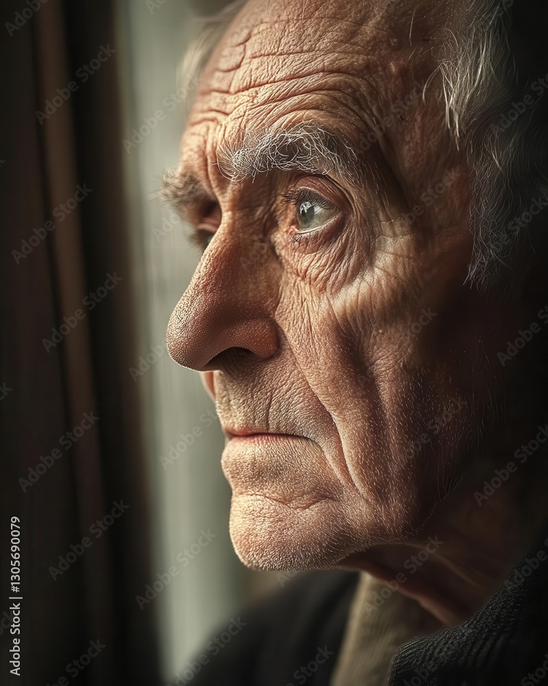 Emotional Portrait of Senior Man in Soft Natural Light Reflecting on Life Journey and Memories Emotional Portrait of Senior Man in Soft Natural Light Reflecting on Life Journey and Memories