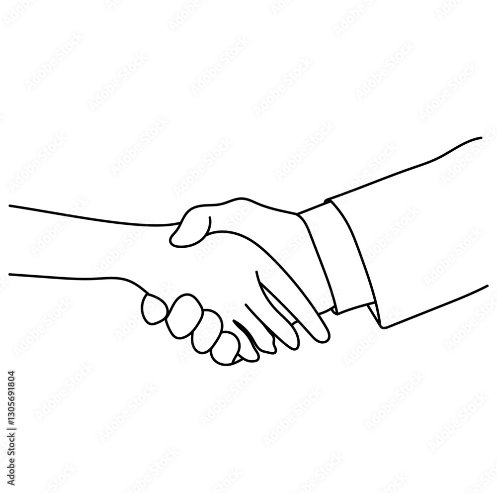 Business handshake Agreement line art design vector illustration
Business handshake Agreement line art design vector illustration